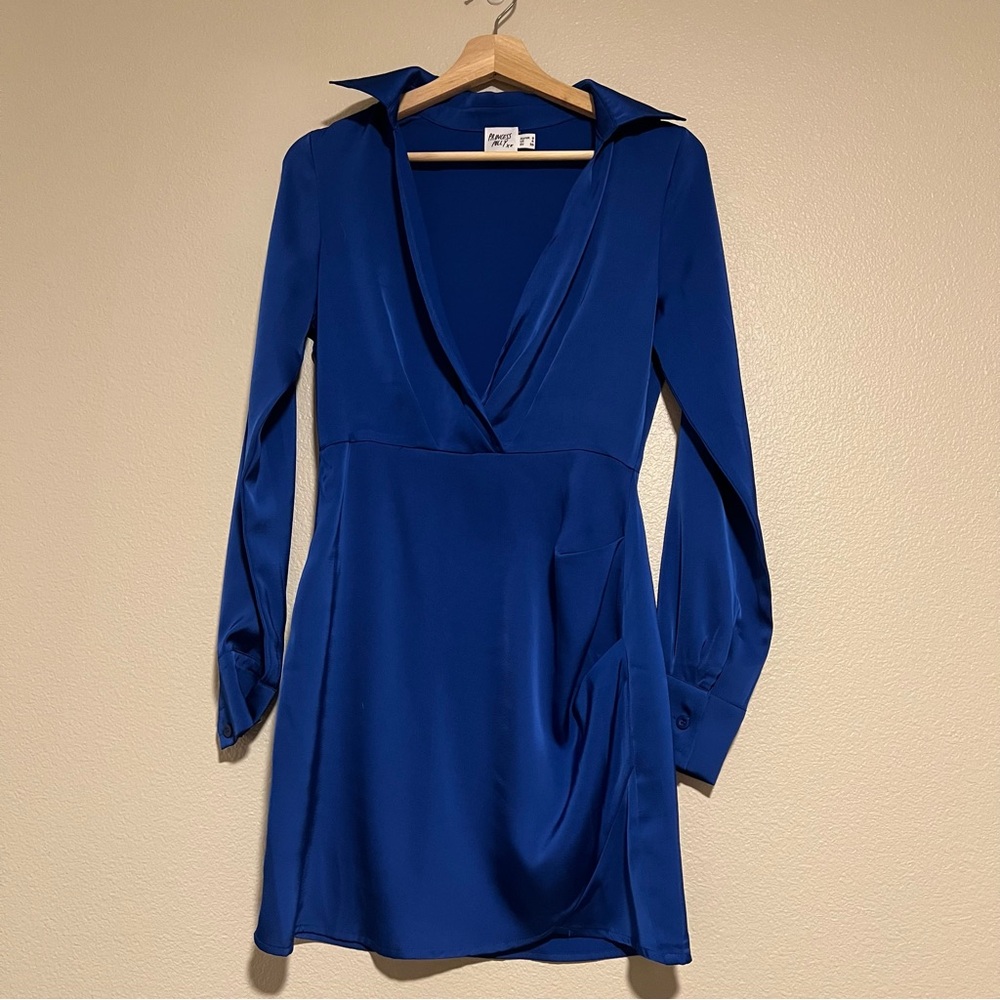Princess Polly Blue Satin Dress size 4